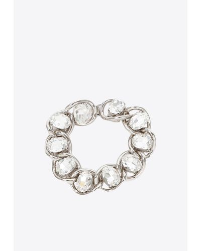 Marni Crystal-Embellished Chain Bracelet - White
