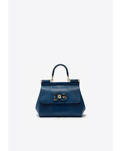 Dolce & Gabbana Medium Sicily Top Handle Bag - Blue