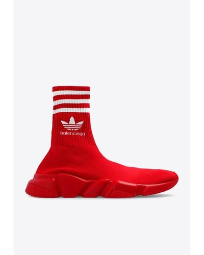 Balenciaga X Adidas Speed Primeknit Sneakers - Red