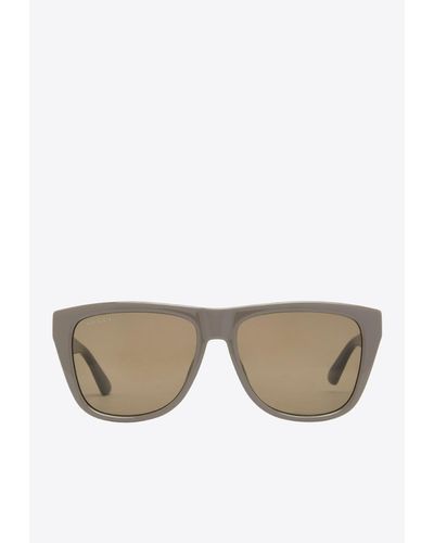 Gucci Square Acetate Sunglasses - Brown