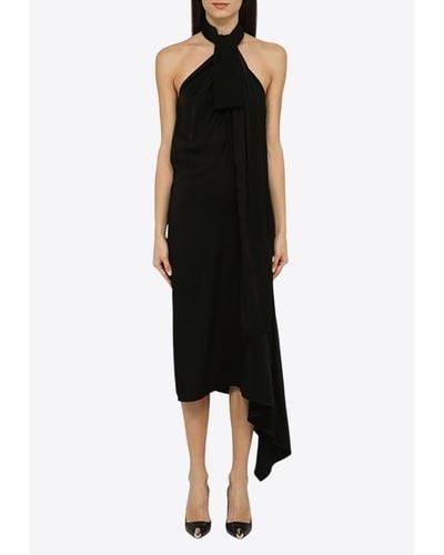 Givenchy Asymmetrical-Cut Midi Dress - Black