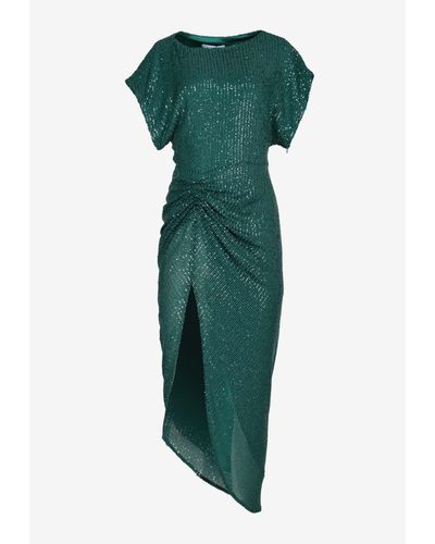 In the mood for love Bercot Sequined Midi Dress - Green