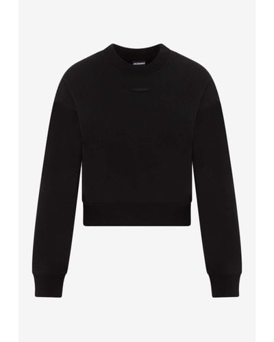 Jacquemus Logo-Tag Pullover Sweatshirt - Black