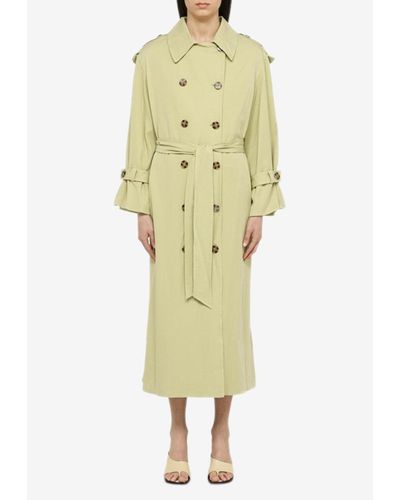 By Malene Birger Double-Breasted Trench Coat - Yellow