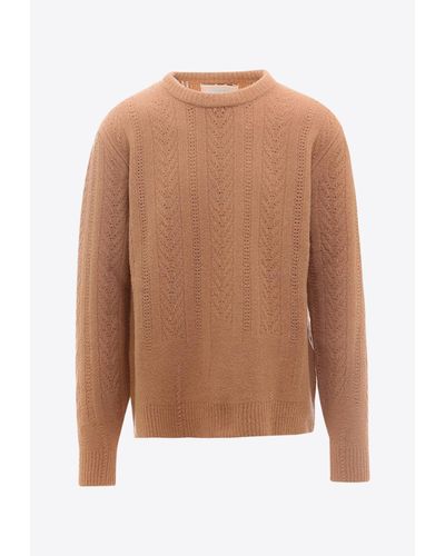 ANYLOVERS Wool-Blend Knitted Sweater - Brown