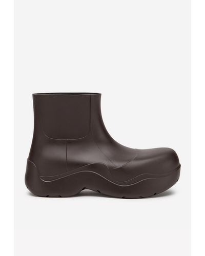 Bottega Veneta The Puddle Boots In Rubber - Brown