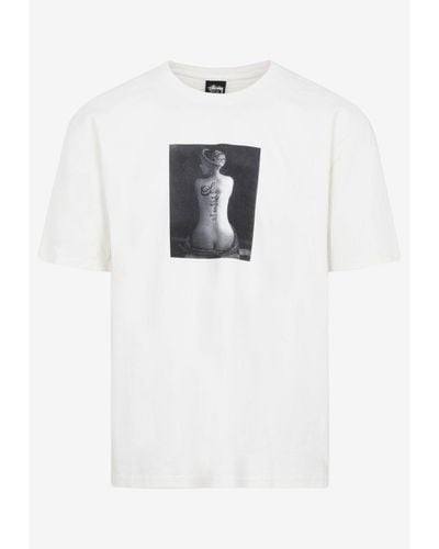Stussy Le Violin Graphic Print T-shirt - White