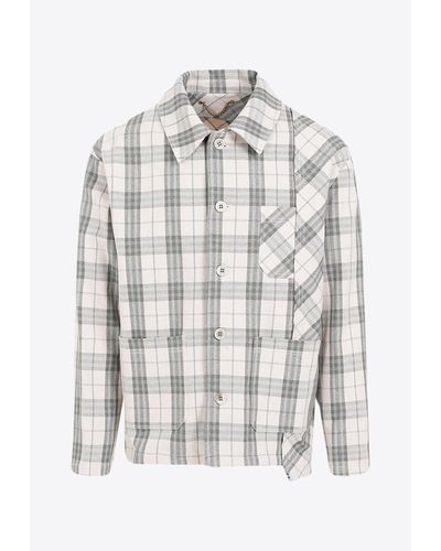 Golden Goose Deconstructed Checked Overshirt - White