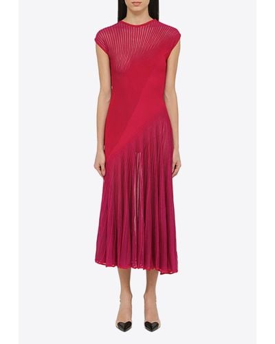 Alaïa Twisted Silk Blend Midi Dress - Red