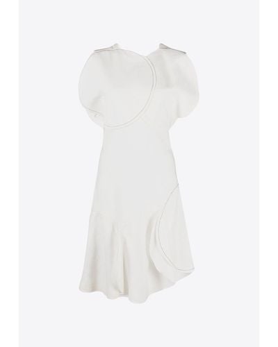 Victoria Beckham Circle Asymmetric Knee-Length Dress - White