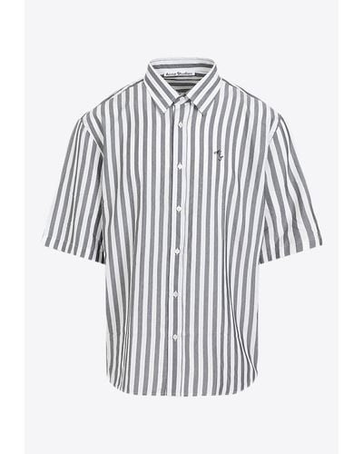 Acne Studios Striped Short-Sleeved Shirt - White