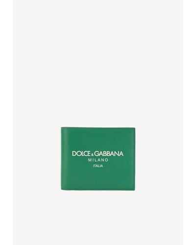 Dolce & Gabbana Milano Logo Bi-Fold Wallet - Green