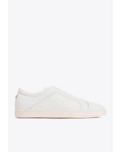 Giorgio Armani Leather Low-Top Sneakers - White