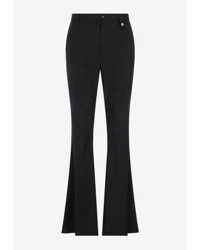 Egonlab Samy Pinstriped Flared Trousers - Black