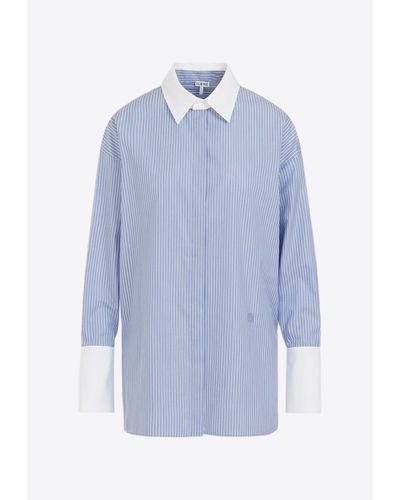 Loewe Deconstructed Long-Sleeved Shirt - Blue