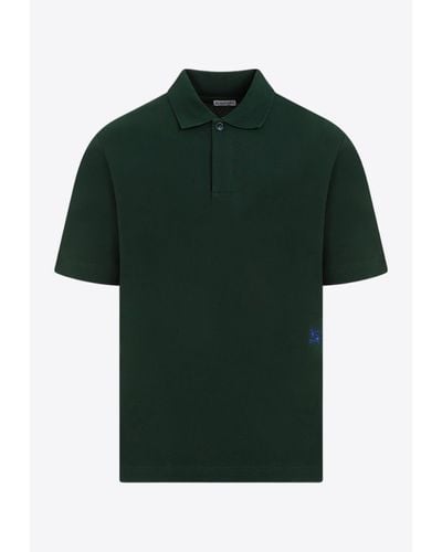 Burberry Edk-Embroidered Polo T-Shirt - Green