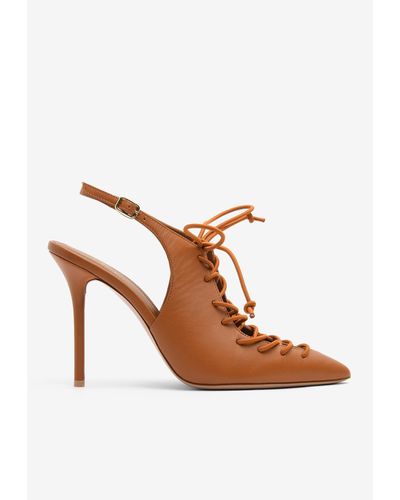 Malone Souliers Alessandra 100 Lace-Up Pumps - Brown