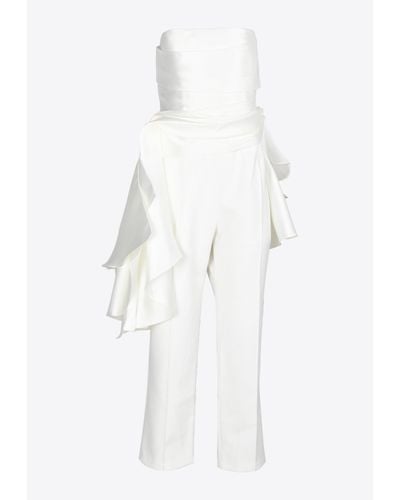 Solace London Terrin Strapless Jumpsuit - White