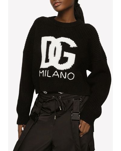 Dolce & Gabbana Dg Logo Knitted Jumper - Black