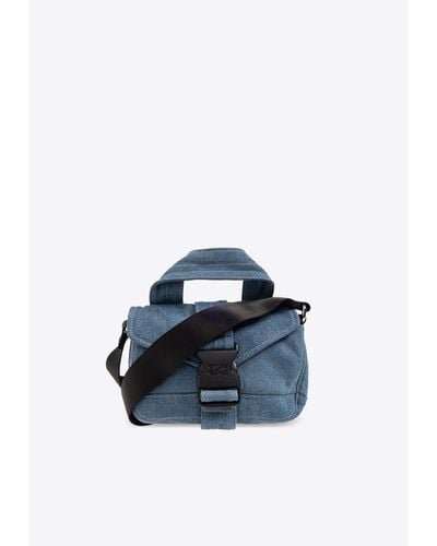 Ganni Mini Satchel Denim Shoulder Bag - Blue