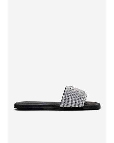 Marc Jacobs J Marc Crystal-Embellished Slides - White