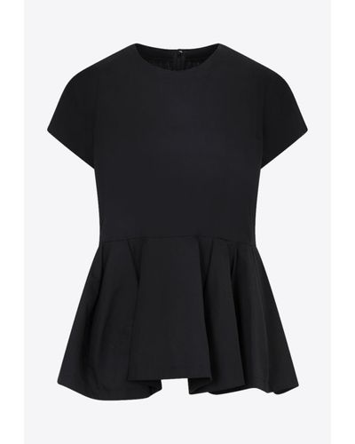 Comme des Garçons Short-Sleeved Peplum Top - Black