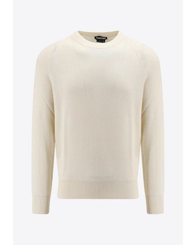 Tom Ford Wool-Blend Crewneck Sweater - White