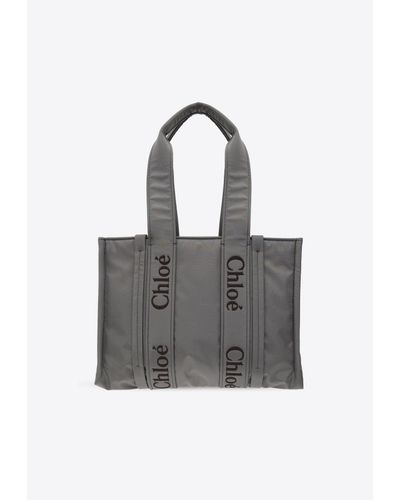 Chloé Medium Woody Tote Bag - Gray