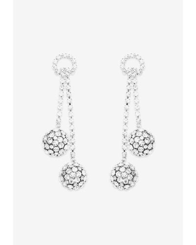 Aquazzura Crystal-Embellished Bubbles Earrings - White