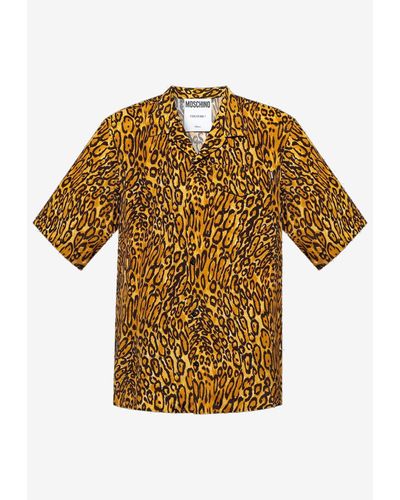 Moschino Animal Print Short-Sleeved Shirt - Yellow