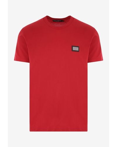 Dolce & Gabbana Logo Short-Sleeved T-Shirt - Red