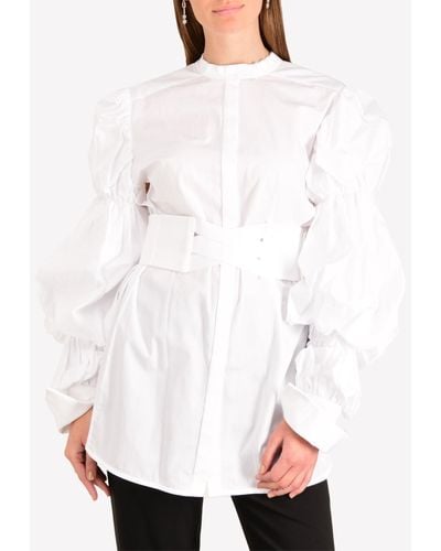 Ellery Jovian Bubble Sleeve Shirt - White