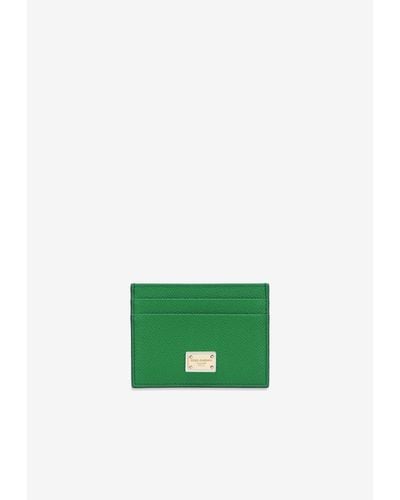 Dolce & Gabbana Logo Plate Cardholder - Green
