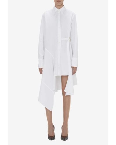 JW Anderson Deconstructed Midi Shirt Dress - White