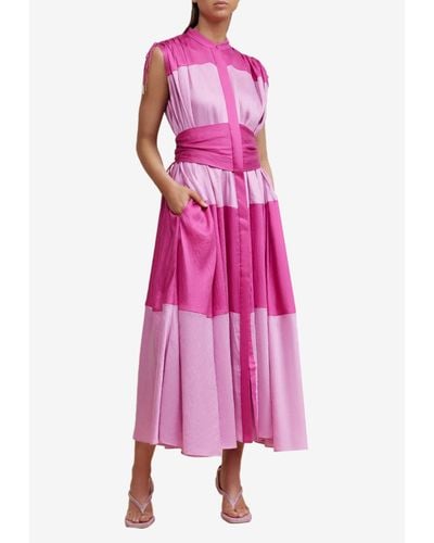 Acler Widford Two-Tone Midi Dress - Pink
