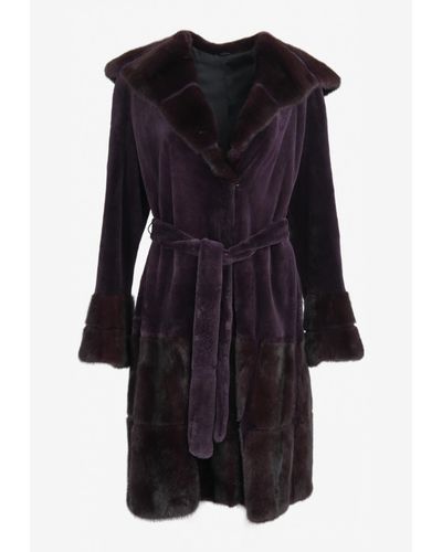Miller Belted Mink-Fur Coat With Hood - Black