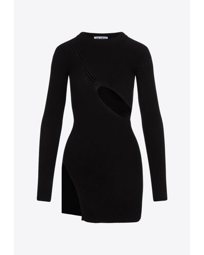 The Attico Long-Sleeved Mini Dress - Black