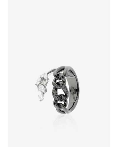 YEPREM Strada Diamond Embellished Ring - Black