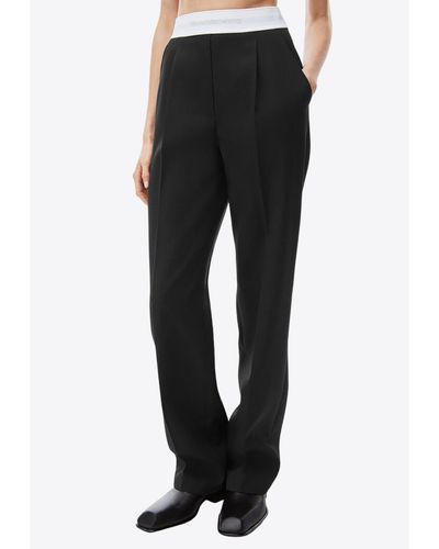 Alexander Wang Wool Pleated Tailored Trousers - Black