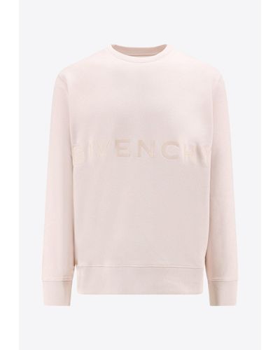 Givenchy Embroidery Logo Crewneck Sweatshirt - Pink