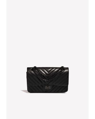 Chanel 2.55 Reissue Shoulder Bag In "so Black" Calf Leather