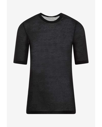 Ami Paris Short-Sleeved Stretch T-Shirt - Black