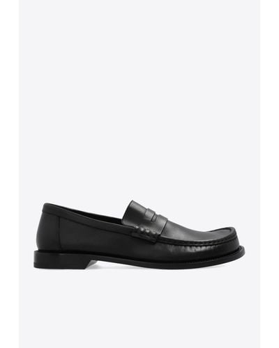 Loewe Campo Leather Loafers - Black