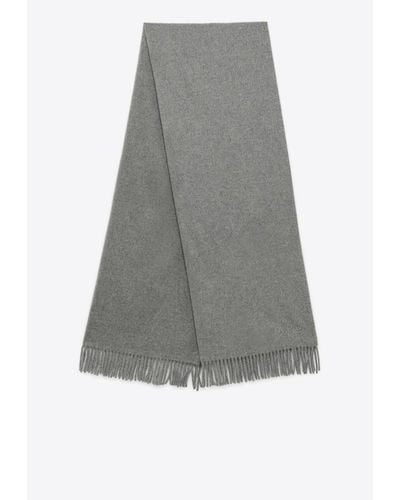 A.P.C. Alix Brodée Logo Embroidered Scarf - Gray