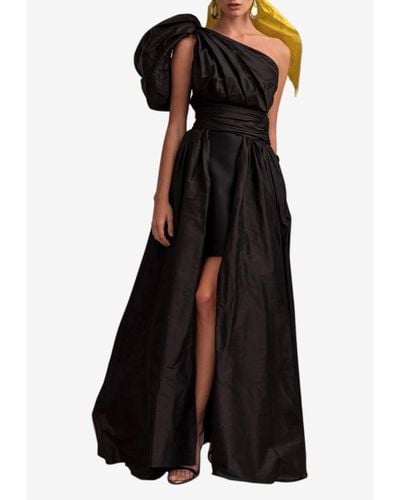 Leal Daccarett Isla Negra One-Shoulder Gown - Black