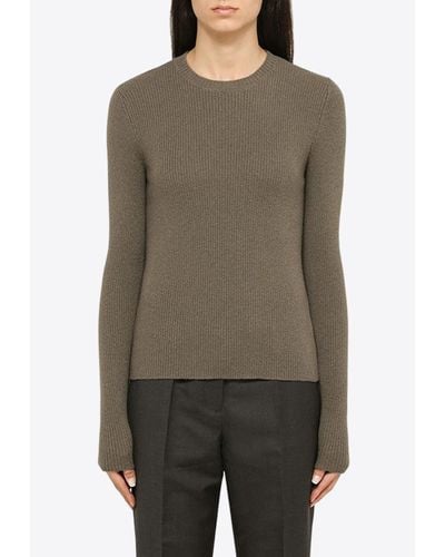 Our Legacy Compact Rib-Knit Jumper - Brown