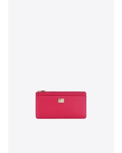 Dolce & Gabbana Large Dauphine Leather Cardholder - Pink
