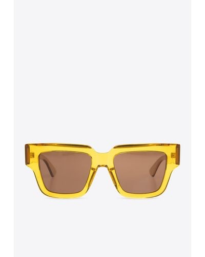Bottega Veneta Tri-Fold Square Sunglasses - Yellow