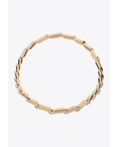 Lanvin Cylindrical Sequence Chain Necklace - White
