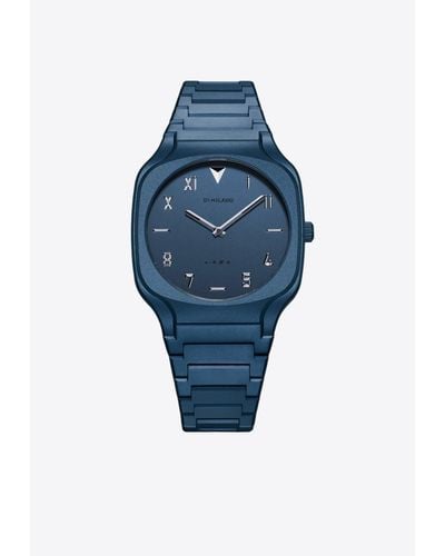 D1 Milano Square Quartz Stainless Steel Watch - Blue
